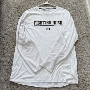 Notre Dame Under Armour Men's White Fighting Irish Long Sleeve Tee